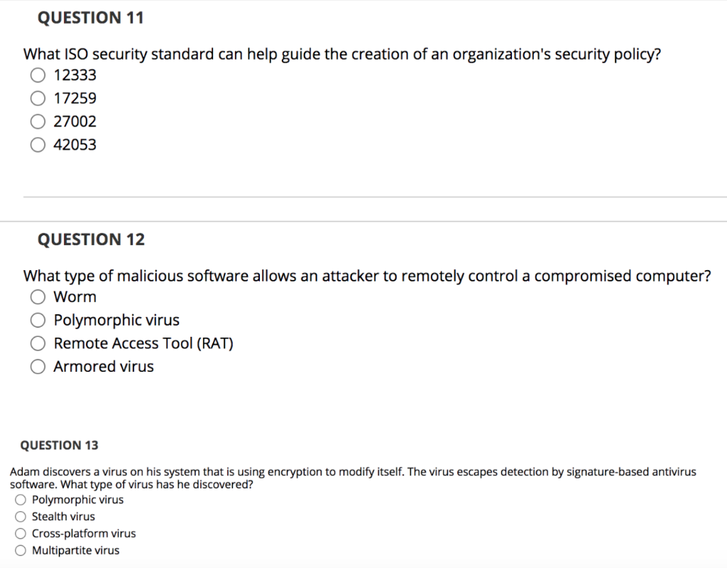 False QUESTION 6 Spyware does NOT use cookies. True False QUESTION 7