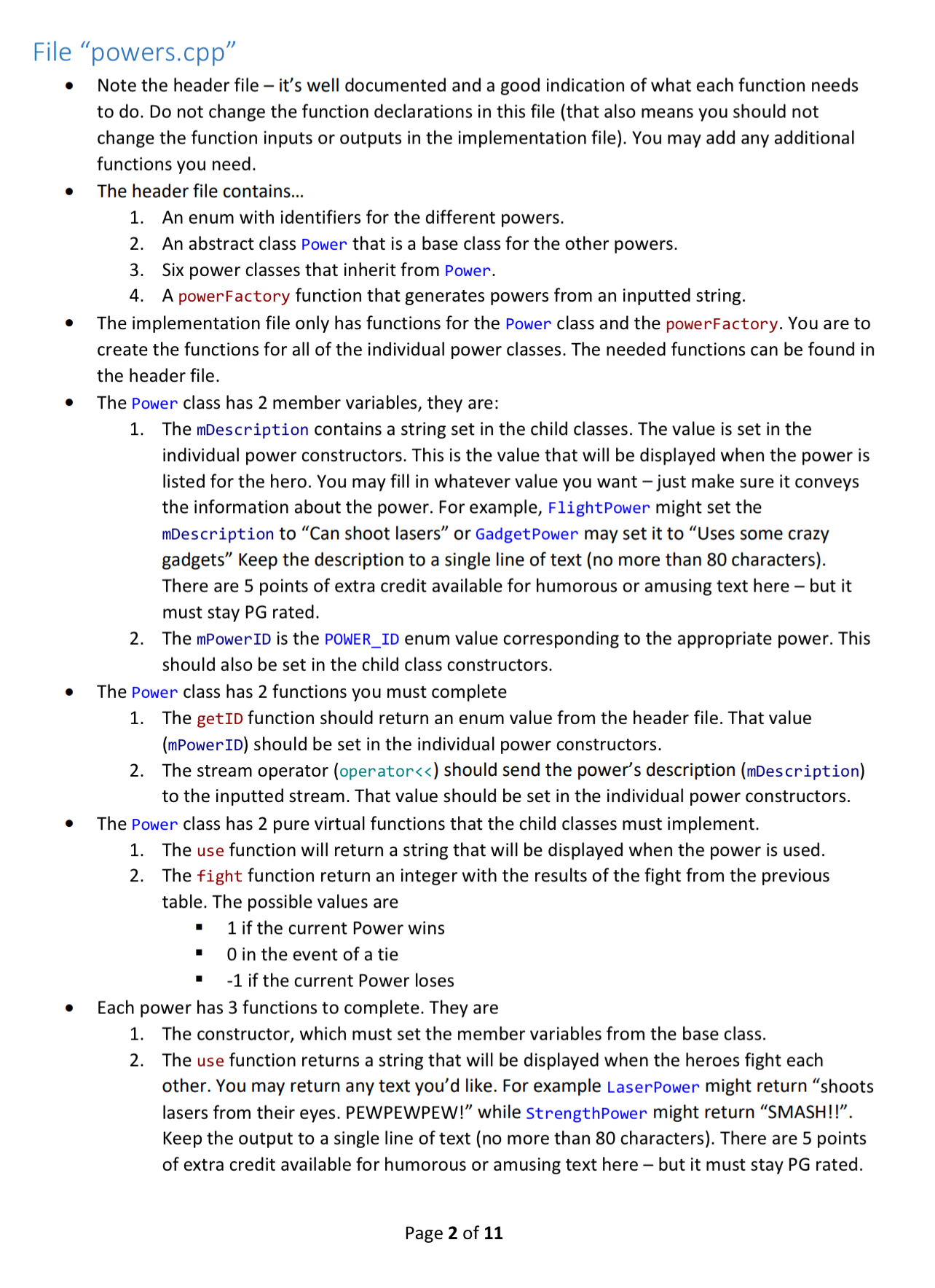  File "powers.cpp" Note the header file - it's well documented and