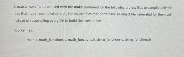  on linux Create a makefile to be used with the make