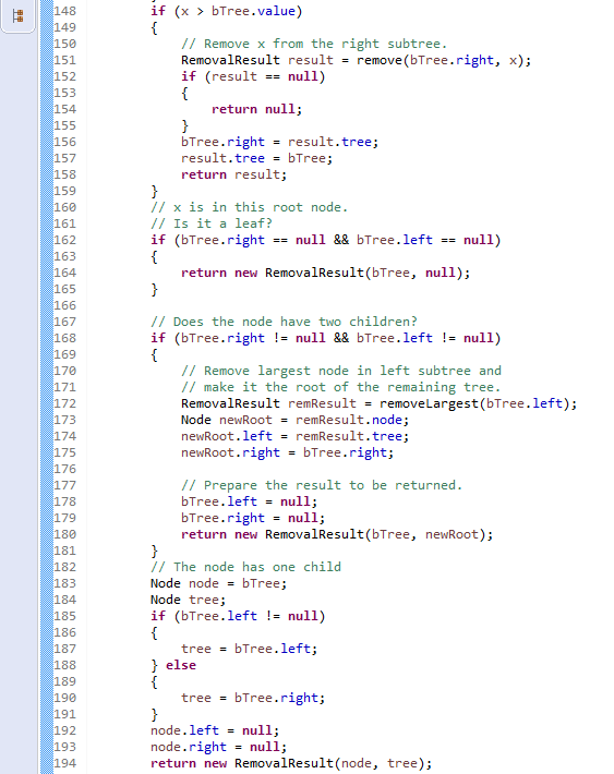 need to use the remove method from the binary search tree class