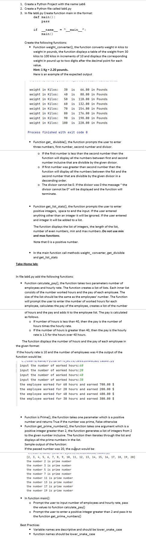  1. Create a Python Project with the name Lab 2. Create