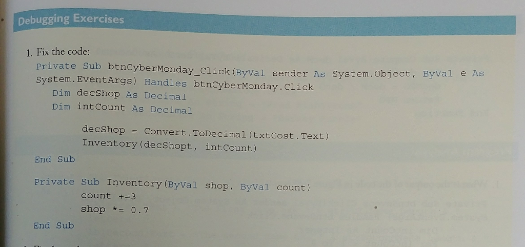 needs to be in english language Fix the code: private sub btnCyberMonday_Click