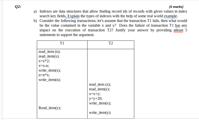 a) Indexes are data structures that allow finding record ids of records