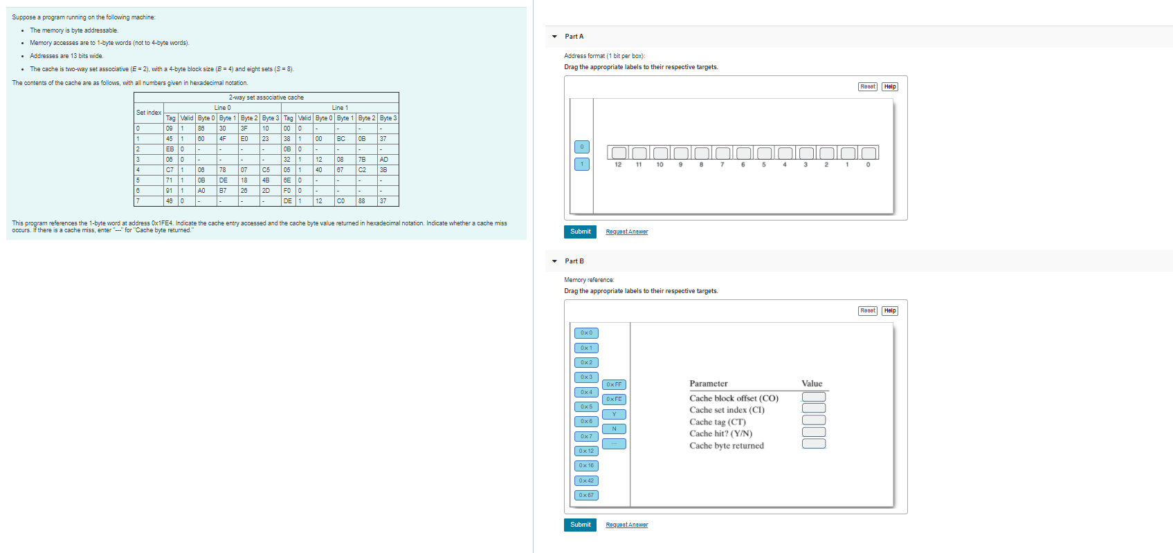 Part A Suppose a program running on the following machine: The