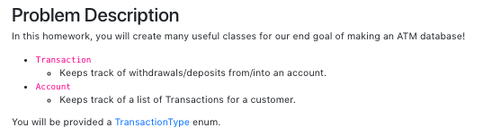 Using Java: TransactionType enum: 