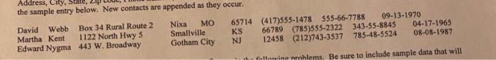 possible. (I need help with #1) Customer_and_Contacts file: 1. 2. 3. 4.