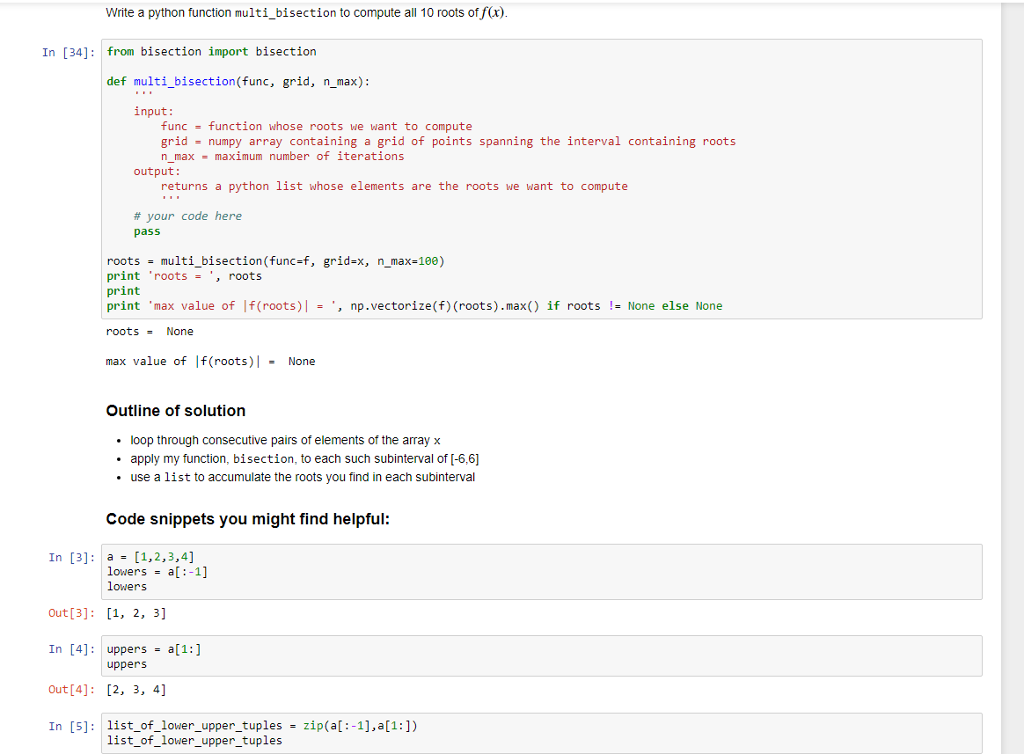 bisection function: jupyter b File Edit View Language isection.py Last Saturday at