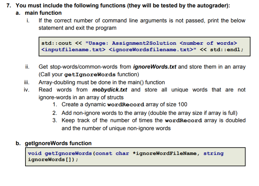 memory to increase the size of the array Instructions In this assignment,
