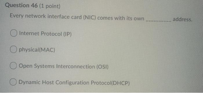 what is the correct order of the protocol stack that is used