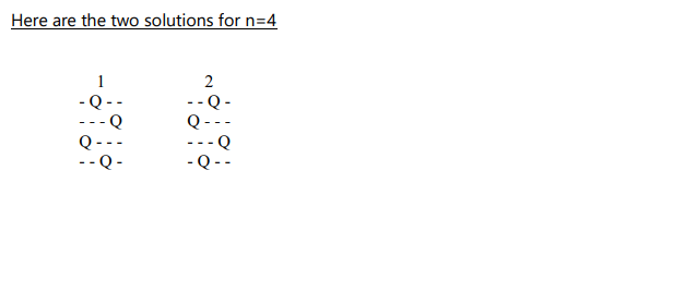 another queen. In other words, no two queens share the same row,