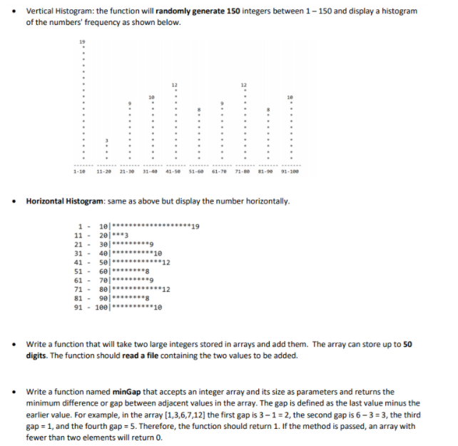  Code in C++ Pls Vertical Histogram: the function will randomly generate