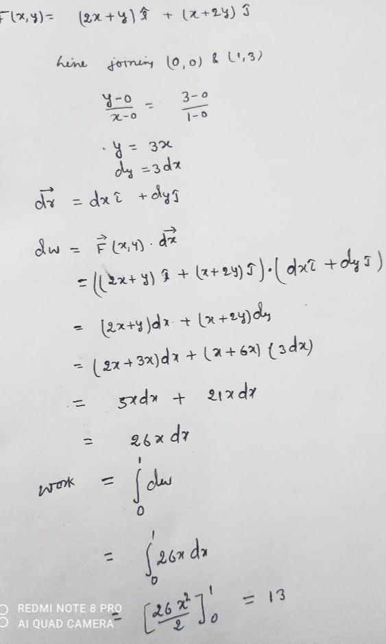these exercises 1) The force on (x, y) is F* = (2x