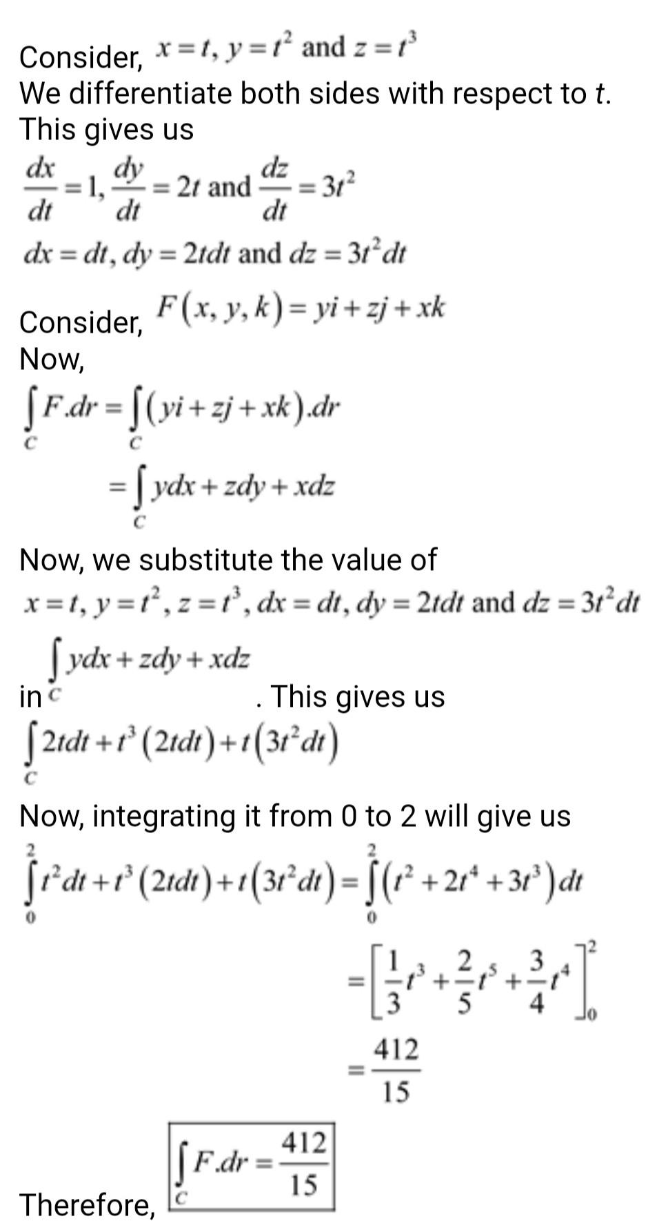 by F along the following curves that go from the point (0,0)