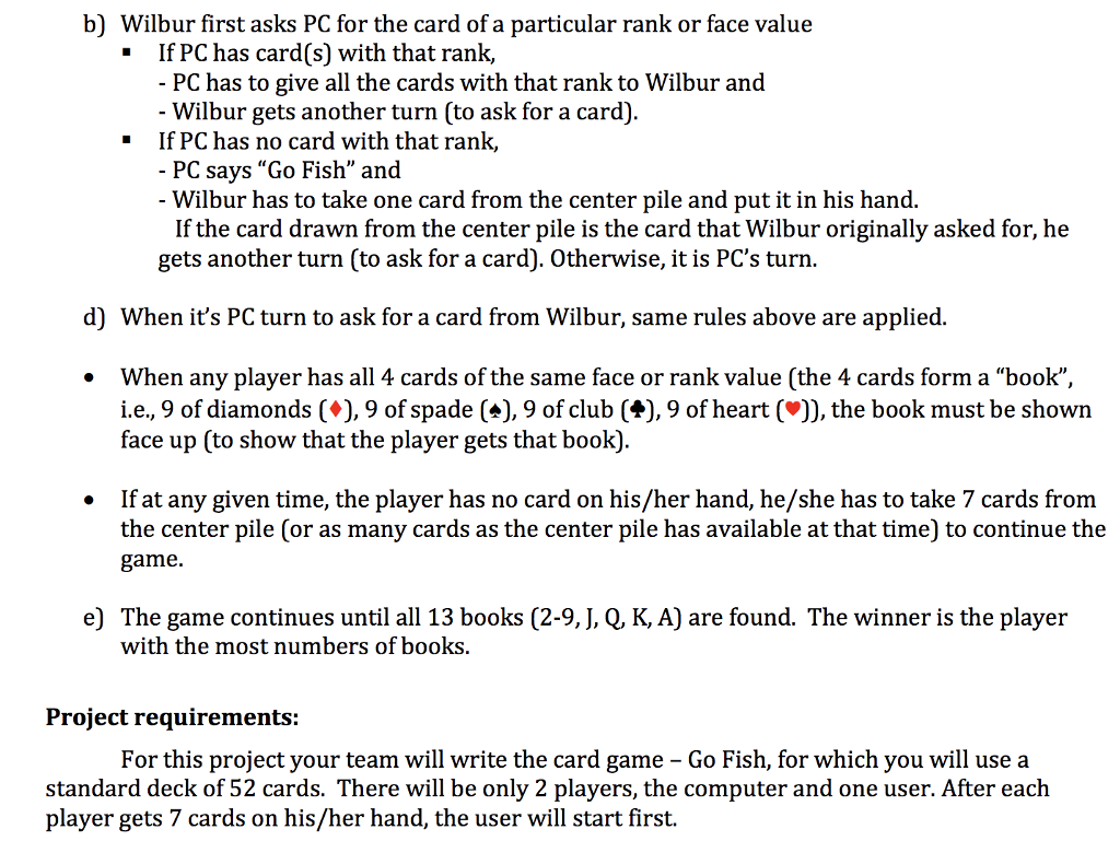 char suit; int face; struct card_s *next; } card; //// Functions struct