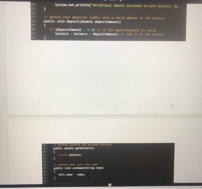 the scope of the following: 1. For the class Account in Fig.