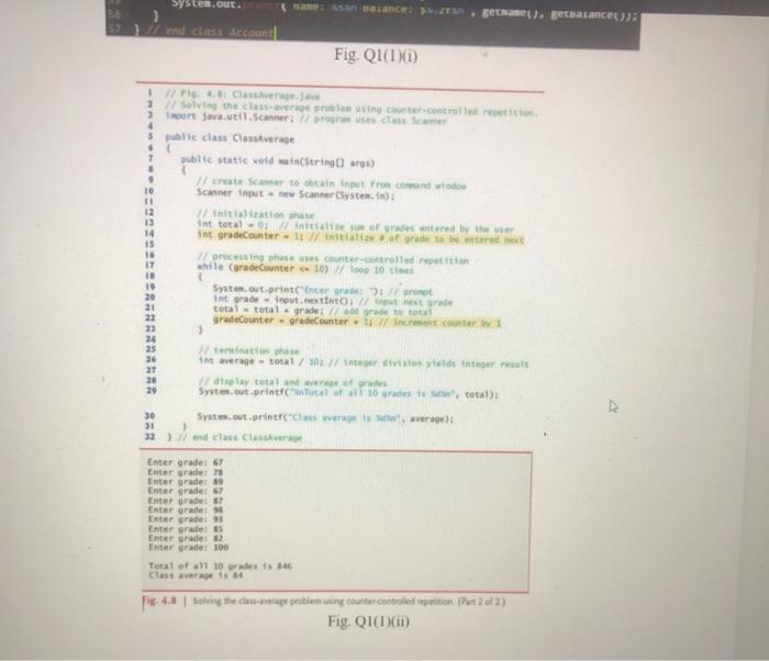 QI()), a) Instance variable name b) Variable depositAmount (1 marks IL For