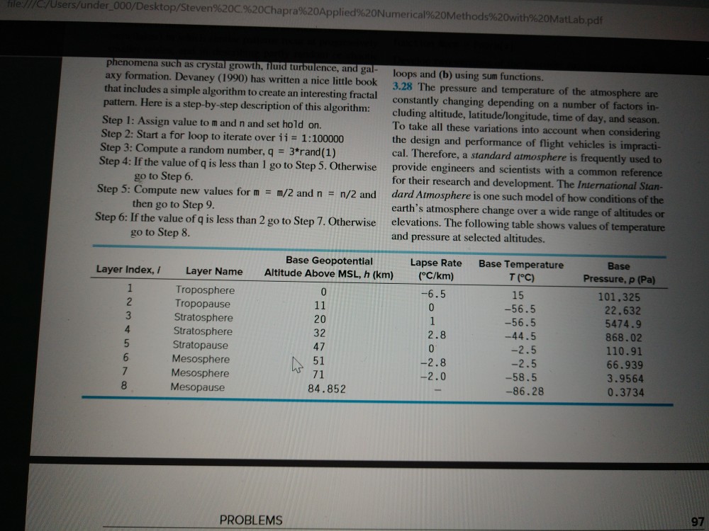  MATLAB PROBLEM problem 3.28 I can't get my Matlab code to