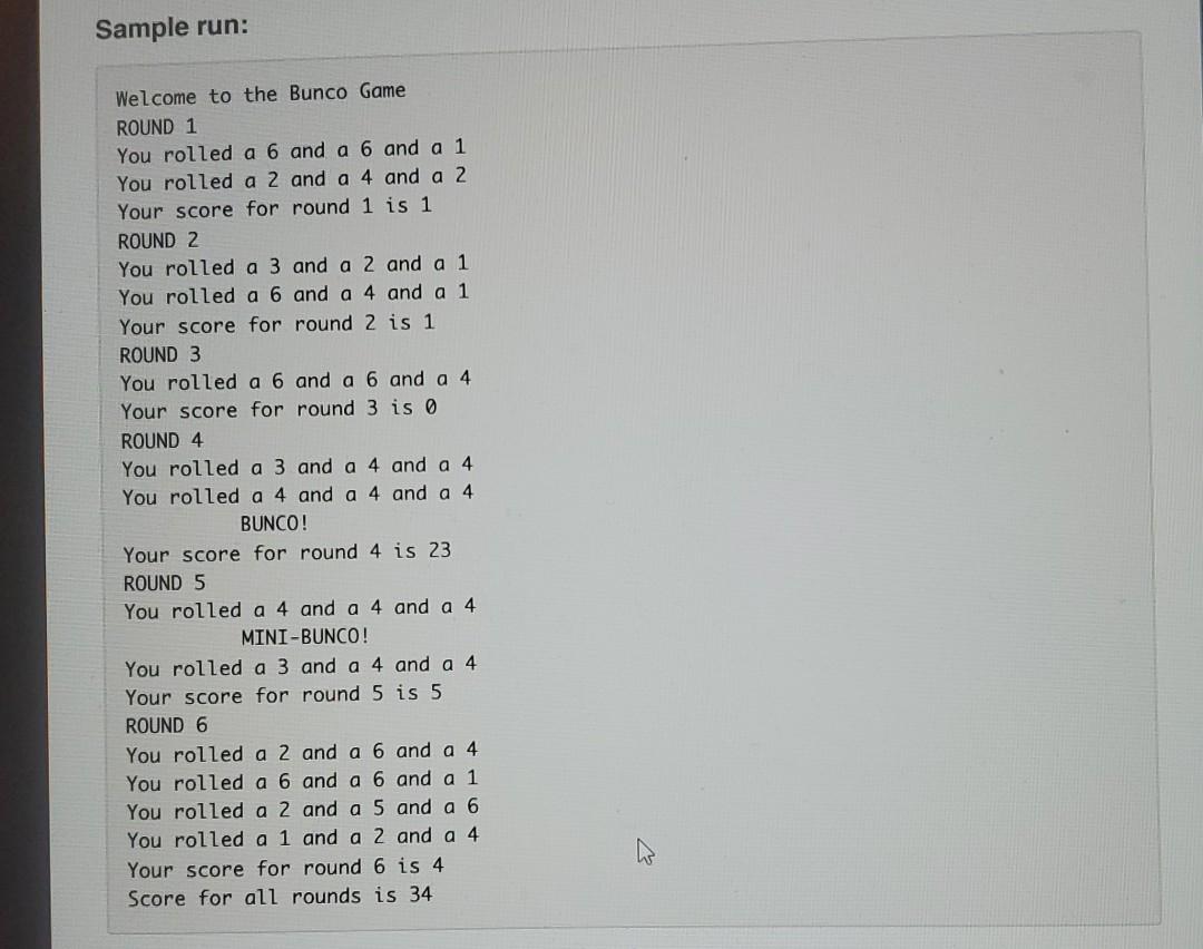 for the numbers 1 through 6. Players score points when any of