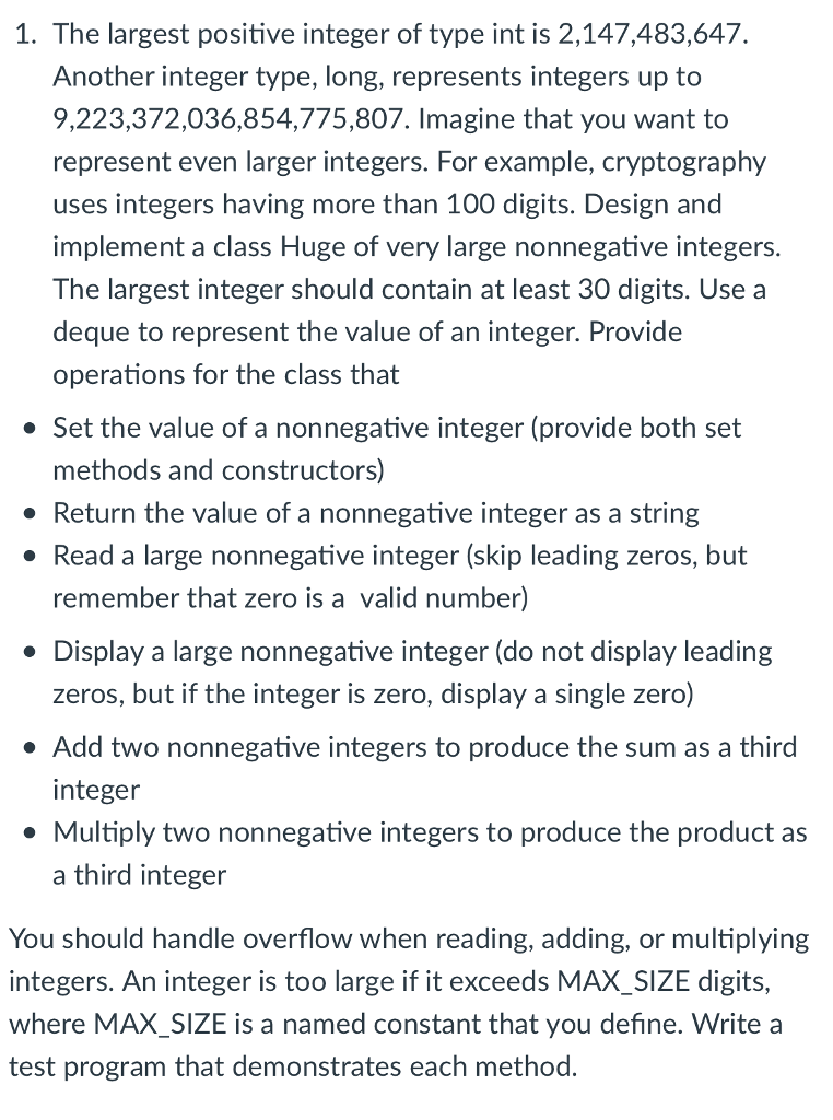 Java Project 1. The largest positive integer of type int is 2,147,483,647.