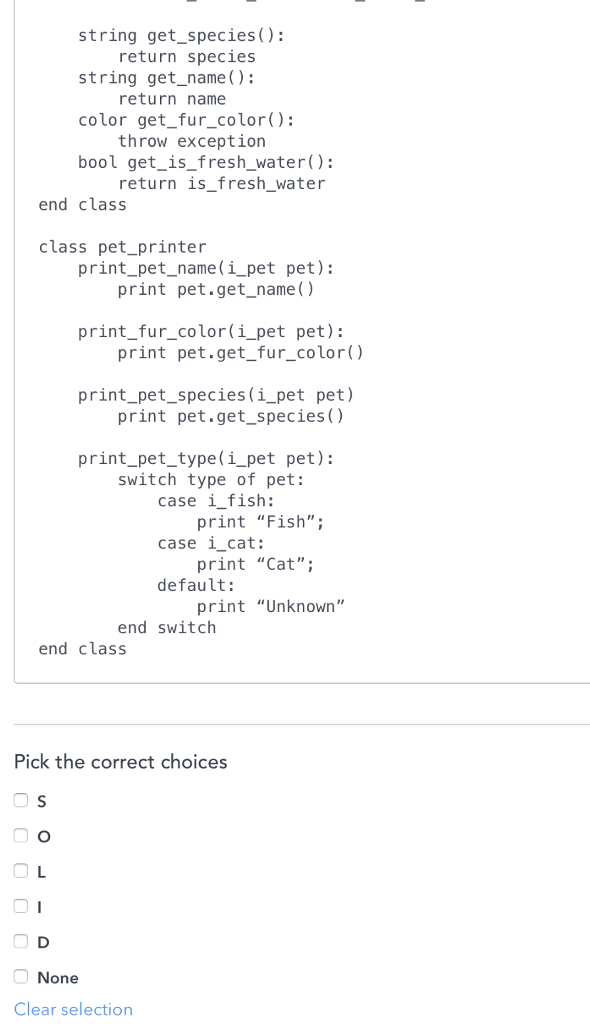violate? interface i_pet string get_name) string get_species() color get_fur_color() end interface interface