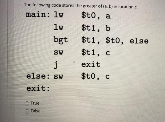 memory location a holds an integer ble $t0, $zero, exit sub $t0,