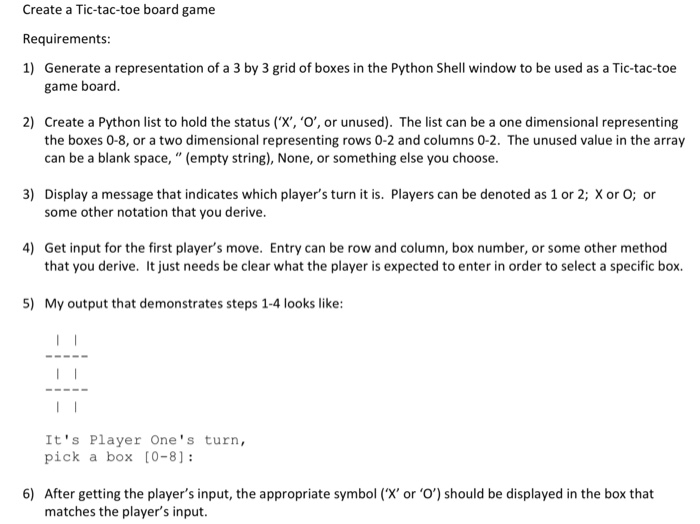  please help me do this (use Python only) Create a Tic-tac-toe