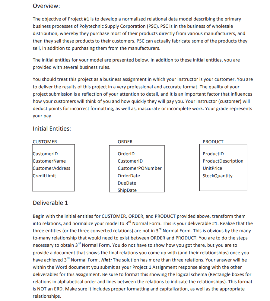 deliverables (tasks) but I currently ONLY need help on deliverable #2. Right