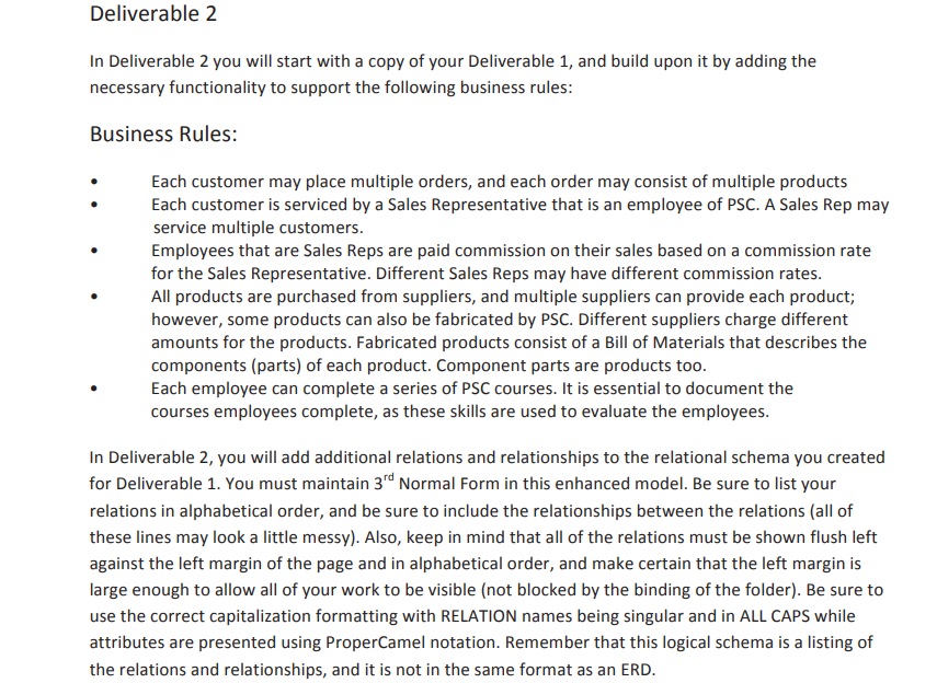 below I provided a screenshot of how deliverable #1 should look like