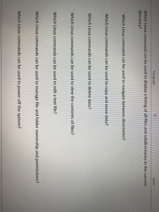  Paragraph Which Linux command can be used to display a listing