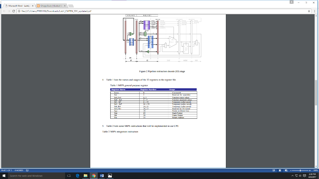 overlapped in execution. The five-stage pipelined CPU allows overlapping execution of multiple