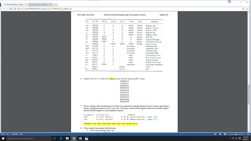 instructions. Although an instruction takes fiveclock cycle to pass through the pipeline,