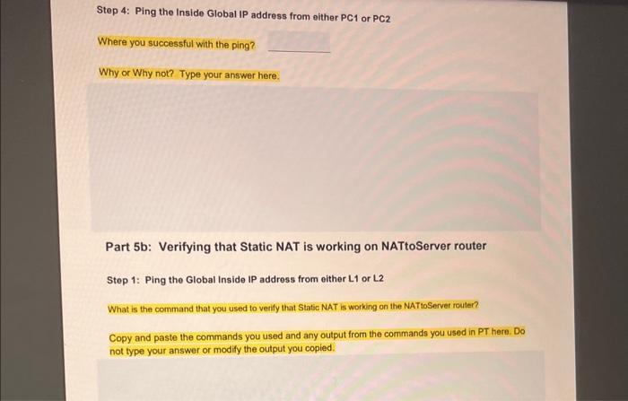 configured and you do not need to do anything to them) Part