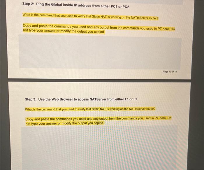 1: Configure OSPF on the NATRouter and the NATtoServer router Step 1: