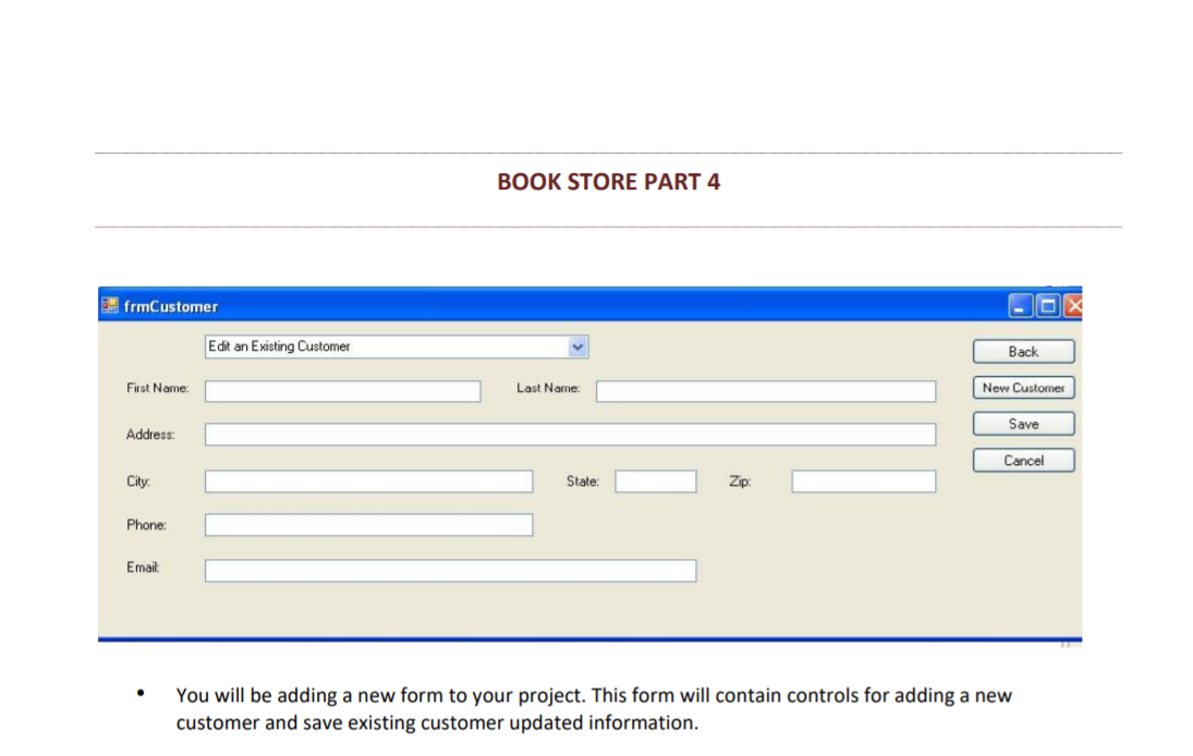 Add Using System.IO Create Text File called book.txt to hold book objects