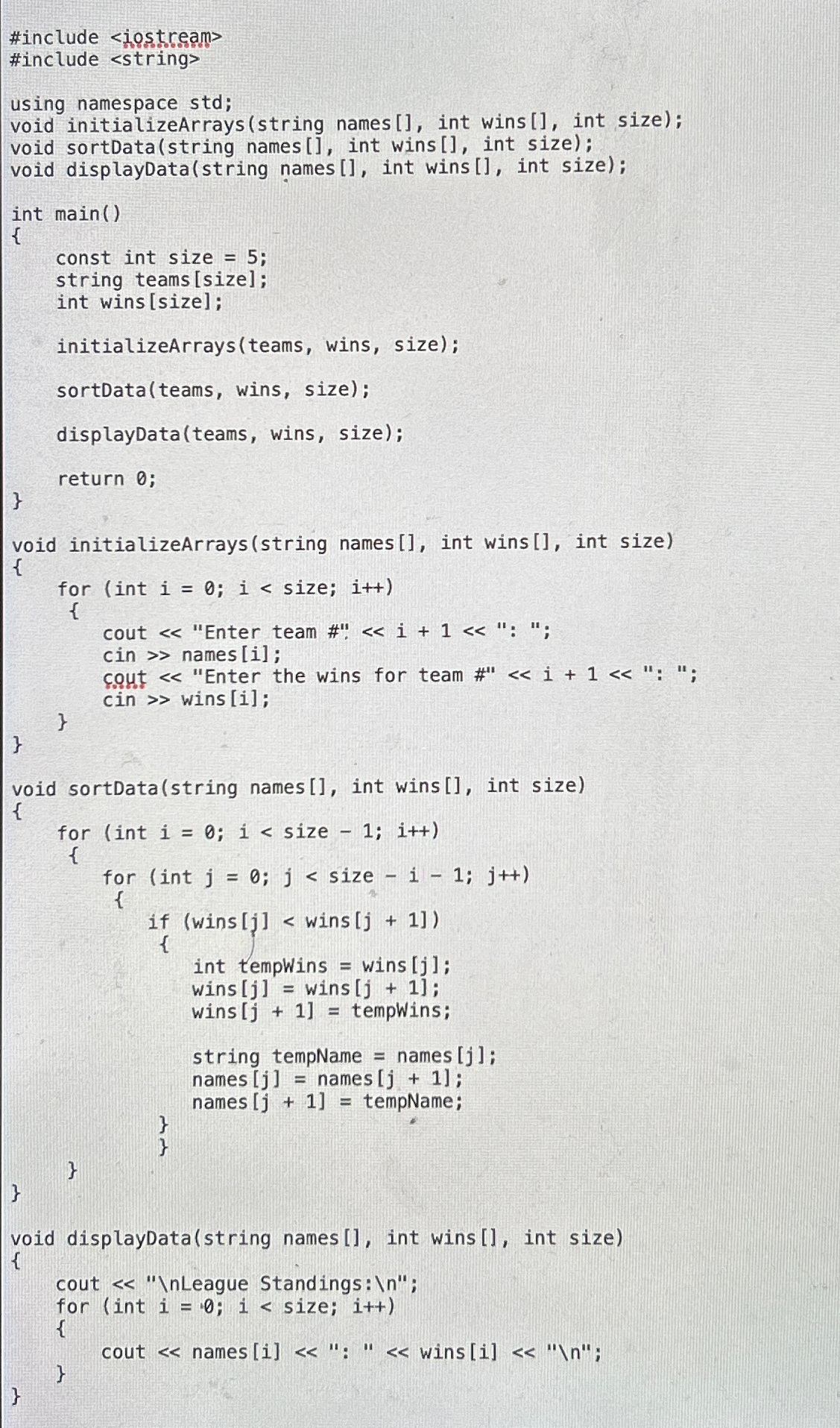  Rewrite your League program from Assignment 5 so that it uses