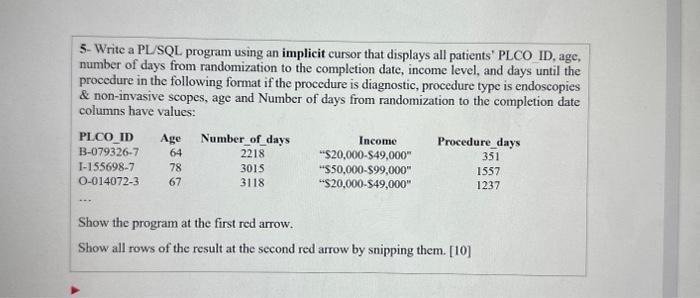  5- Write a PL/SQL program using an implicit cursor that displays