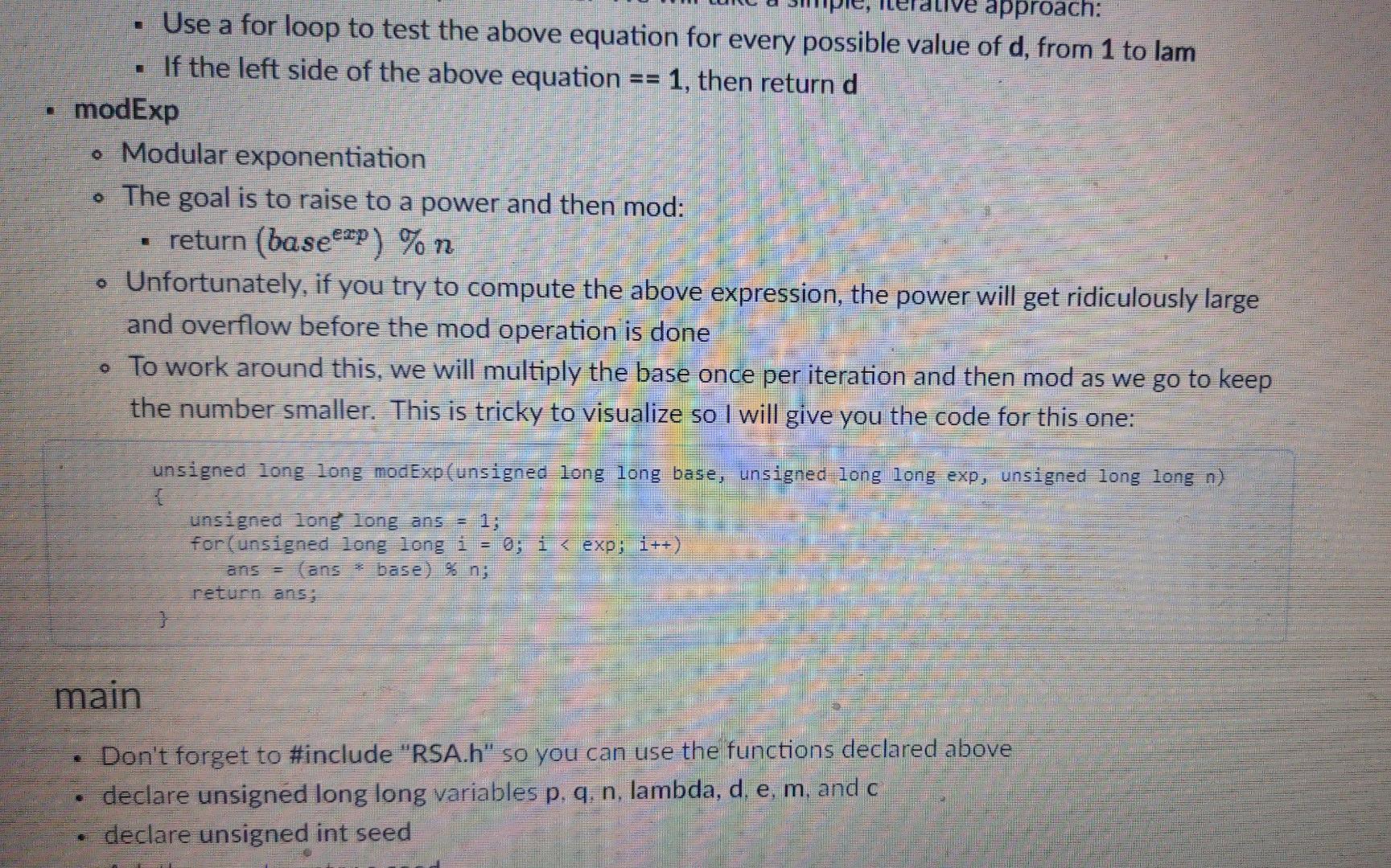 together in main to implement the algorithm You should test them each