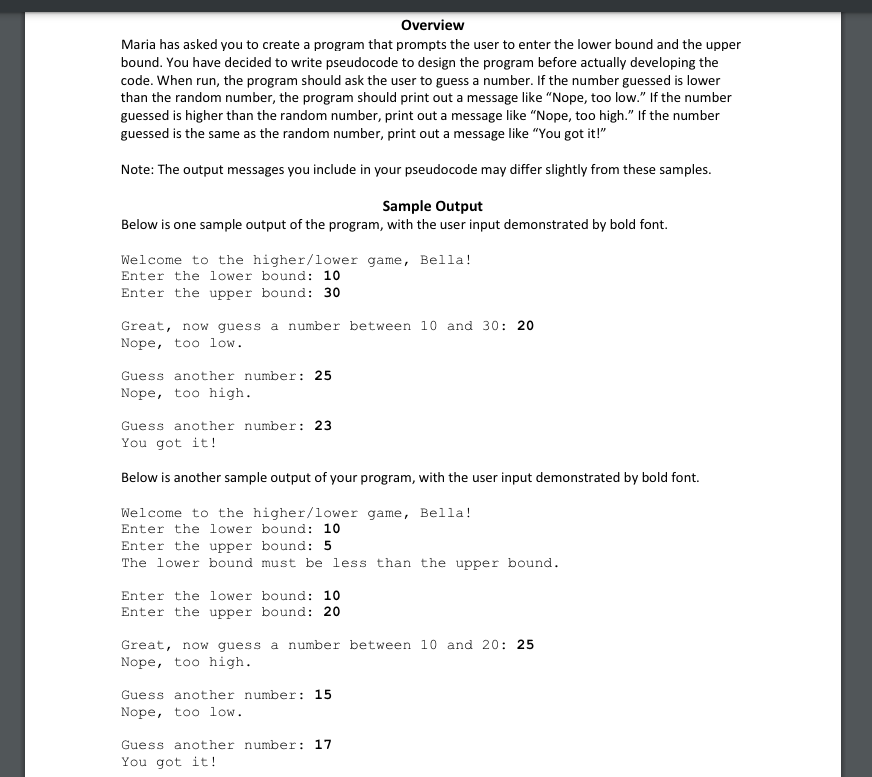 In this assignment, you will gain more practice with designing a program.