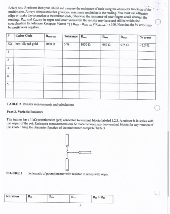 voltage and resistance using a digital multimeter. EQUIPMENT: Analog Tminer, ET 3600