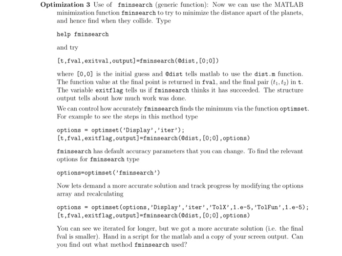  The question is about Optimization or Numerical linear algebra with MATLAB,please