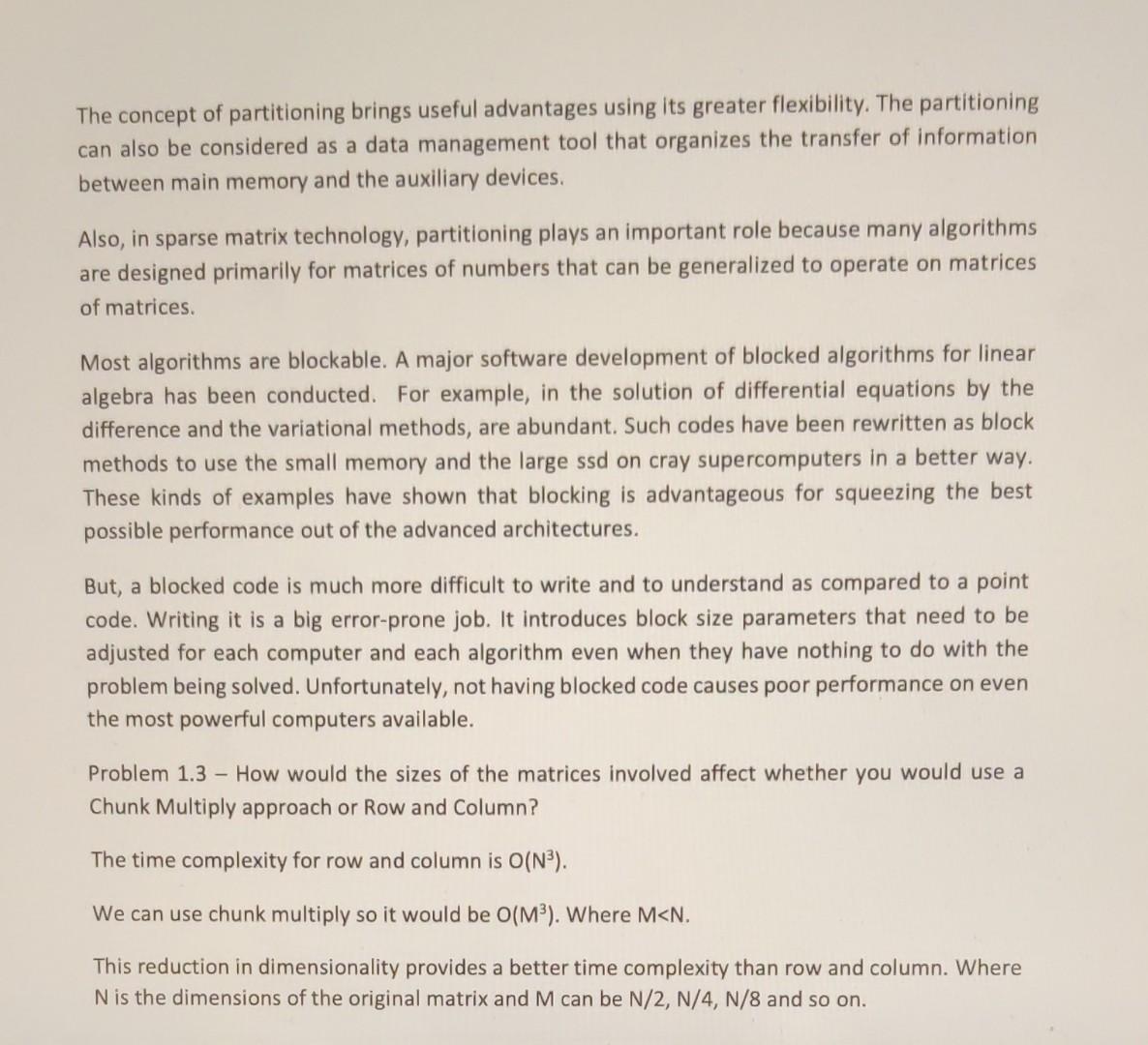 Chunk Matrix multiplication depicted in the diagram below, where example chunks distributed