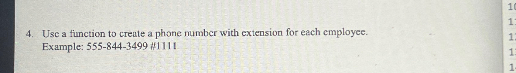  Use a function to create a phone number with extension for