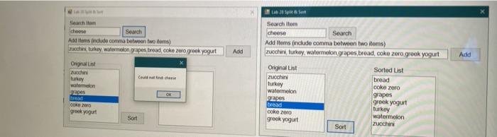 original list and sort the list. Below are the feature buttons and