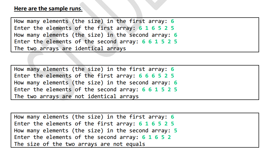 Write a test java program which prompts a user to enter the