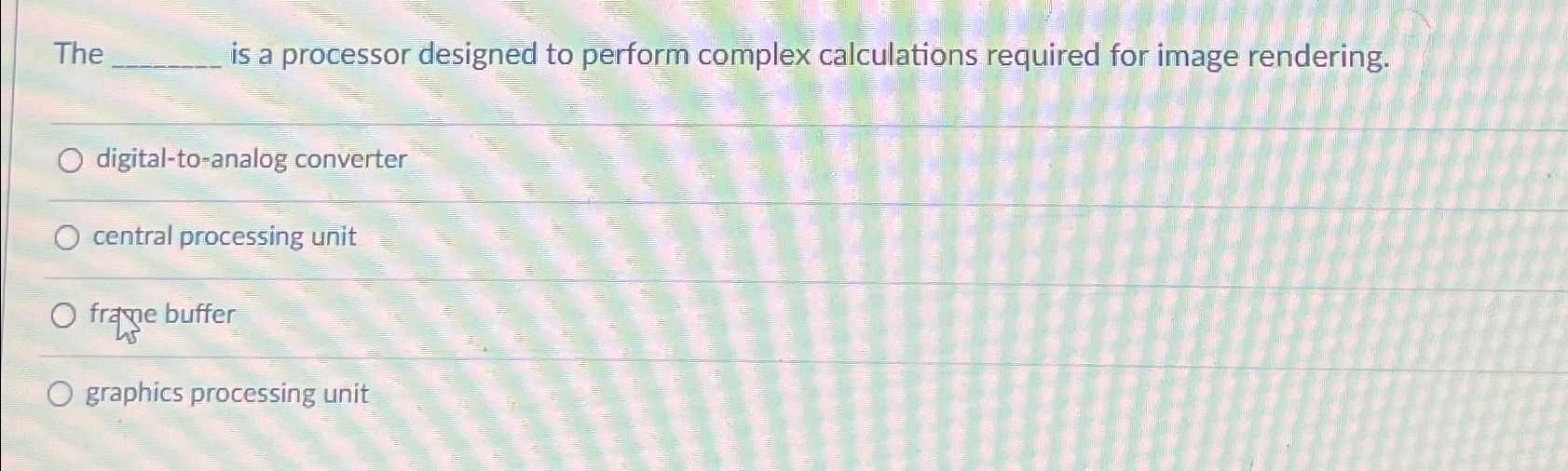  The is a processor designed to perform complex calculations required for
