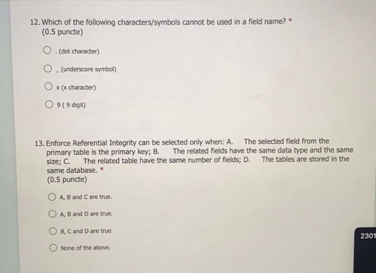 a table Index a table B. Enter new 15. The forms created