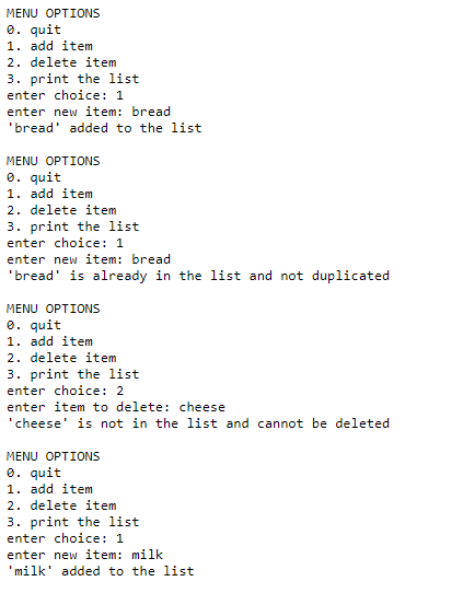 that will take a list of options and return an int in