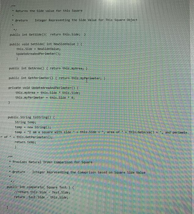 the output in the correct order)when the class is run using java