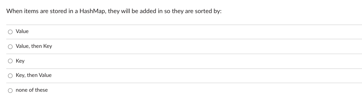 When items are stored in a HashMap, they will be added