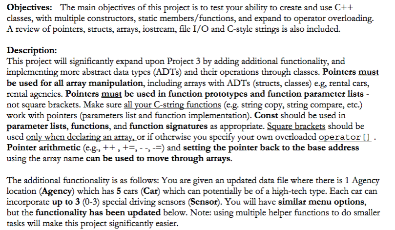 Hello I need help with this project //Please note I cant use